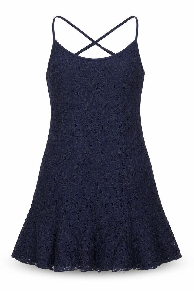Cotton On Womens Blue Floral Polyamide Slip Dress Size L Round Neck Pullover