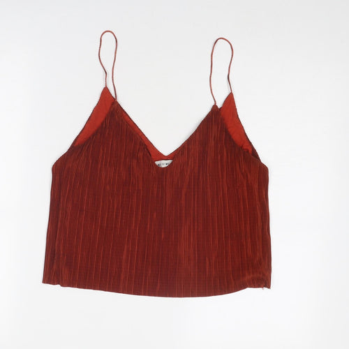 Urban Outfitters Womens Red Polyester Camisole Tank Size M V-Neck - Plisse