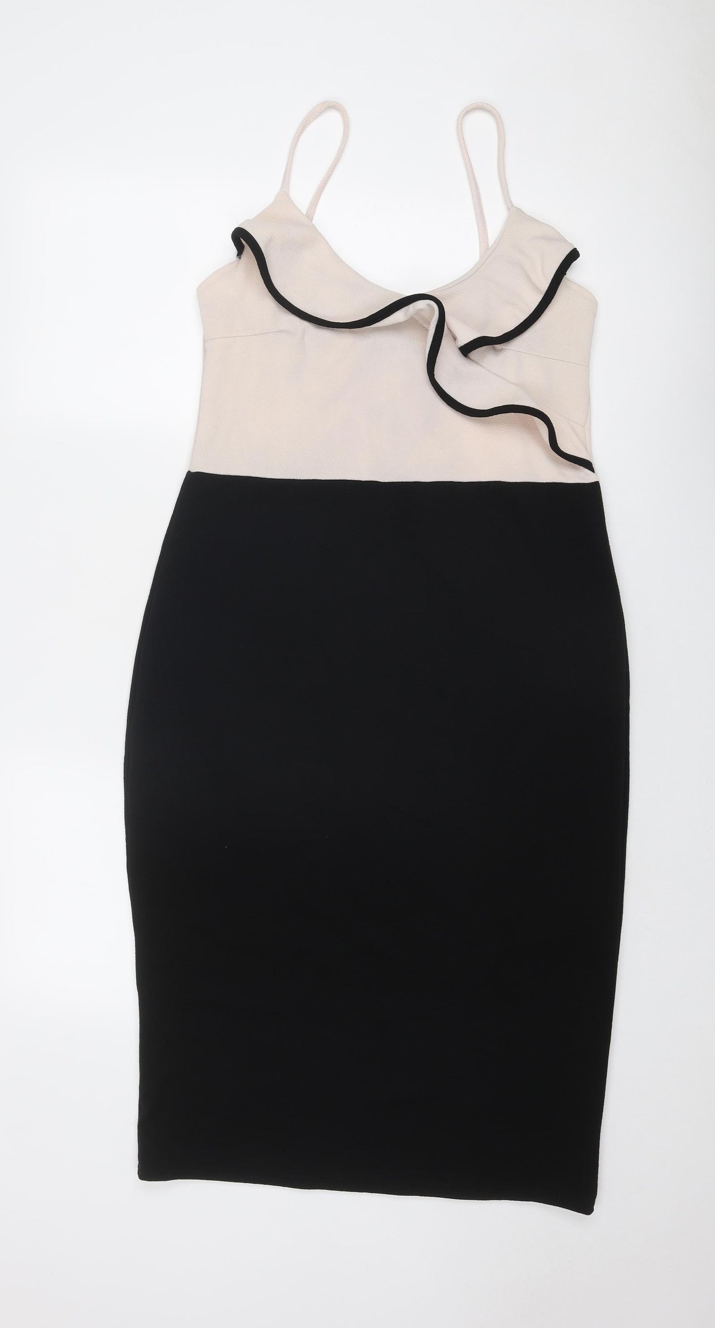 Select Womens Black Colourblock Polyester Bodycon Size 16 V-Neck Pullover