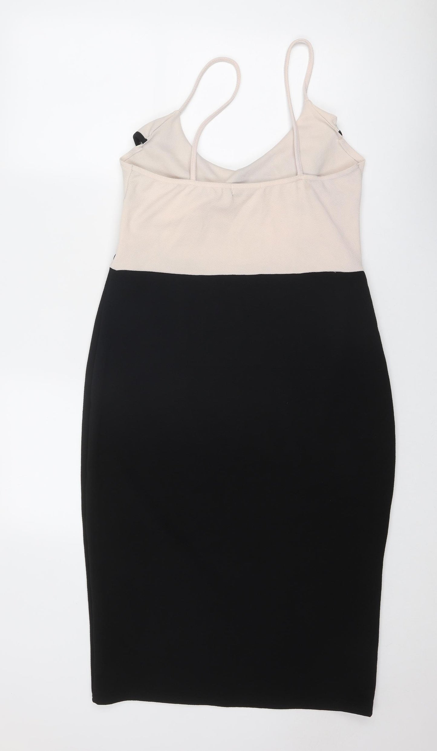 Select Womens Black Colourblock Polyester Bodycon Size 16 V-Neck Pullover