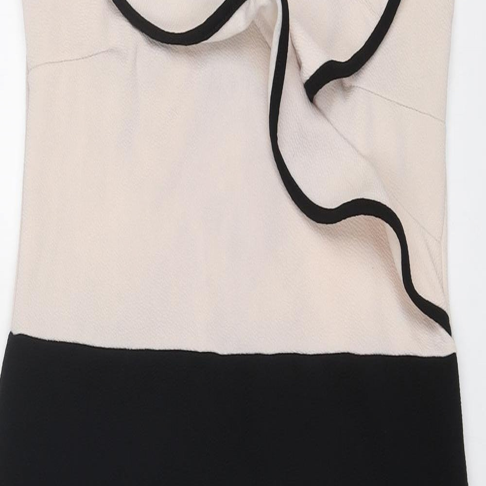 Select Womens Black Colourblock Polyester Bodycon Size 16 V-Neck Pullover