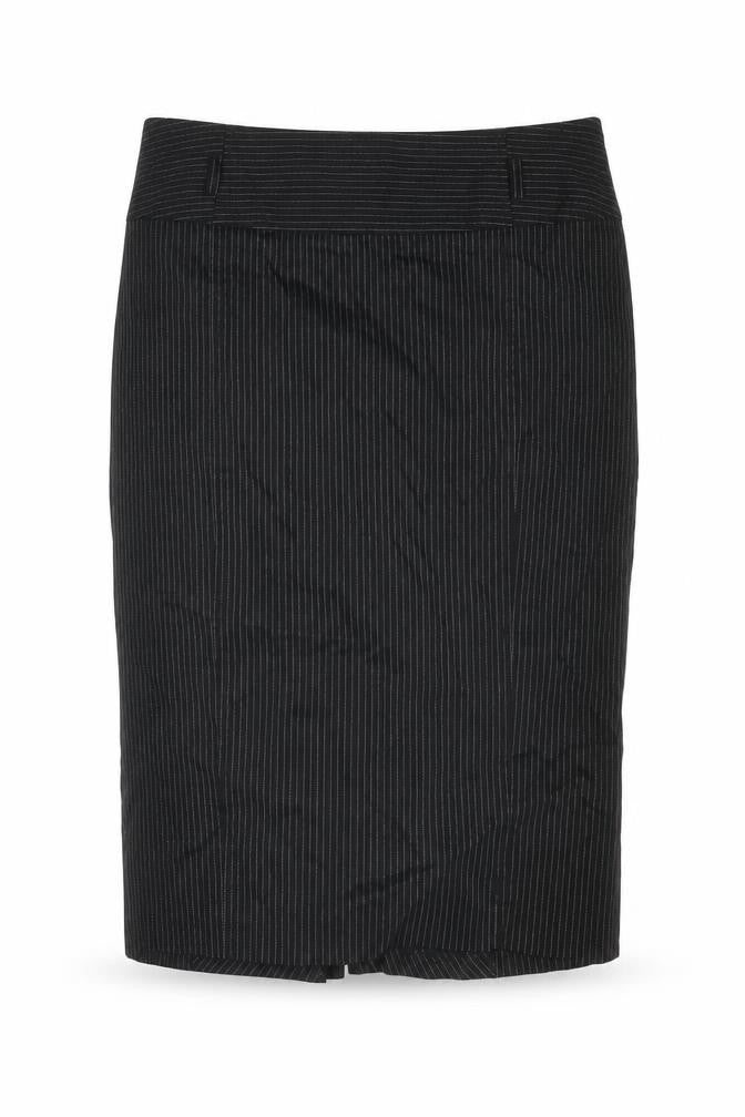 Red Herring Womens Black Striped Cotton A-Line Skirt Size 14 Zip
