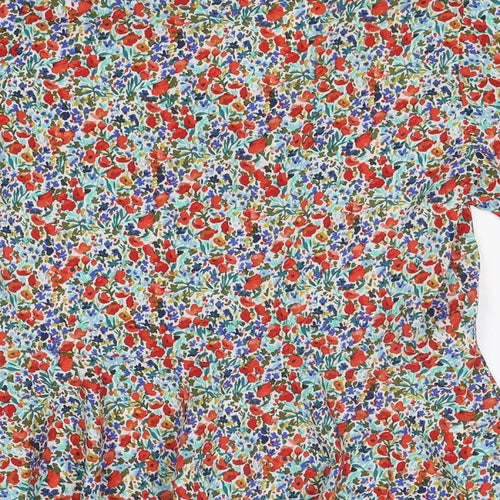 New Look Womens Multicoloured Floral Polyester Basic Blouse Size 8 V-Neck