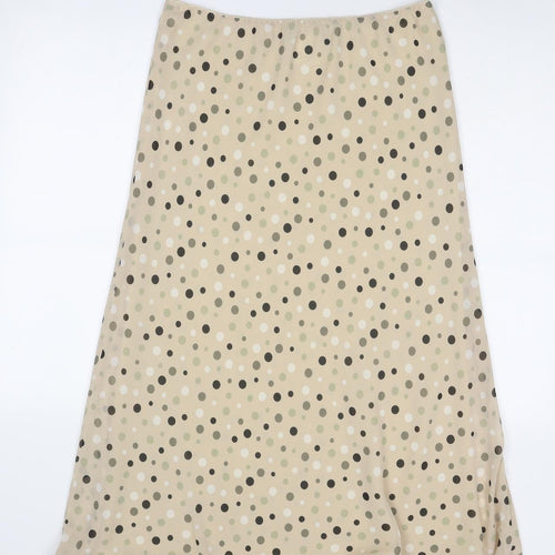 Jacques Vert Womens Beige Polka Dot Polyester A-Line Skirt Size 12