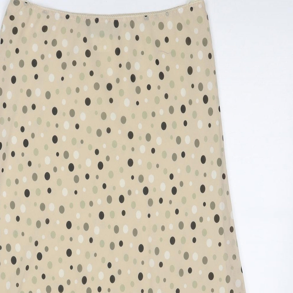 Jacques Vert Womens Beige Polka Dot Polyester A-Line Skirt Size 12