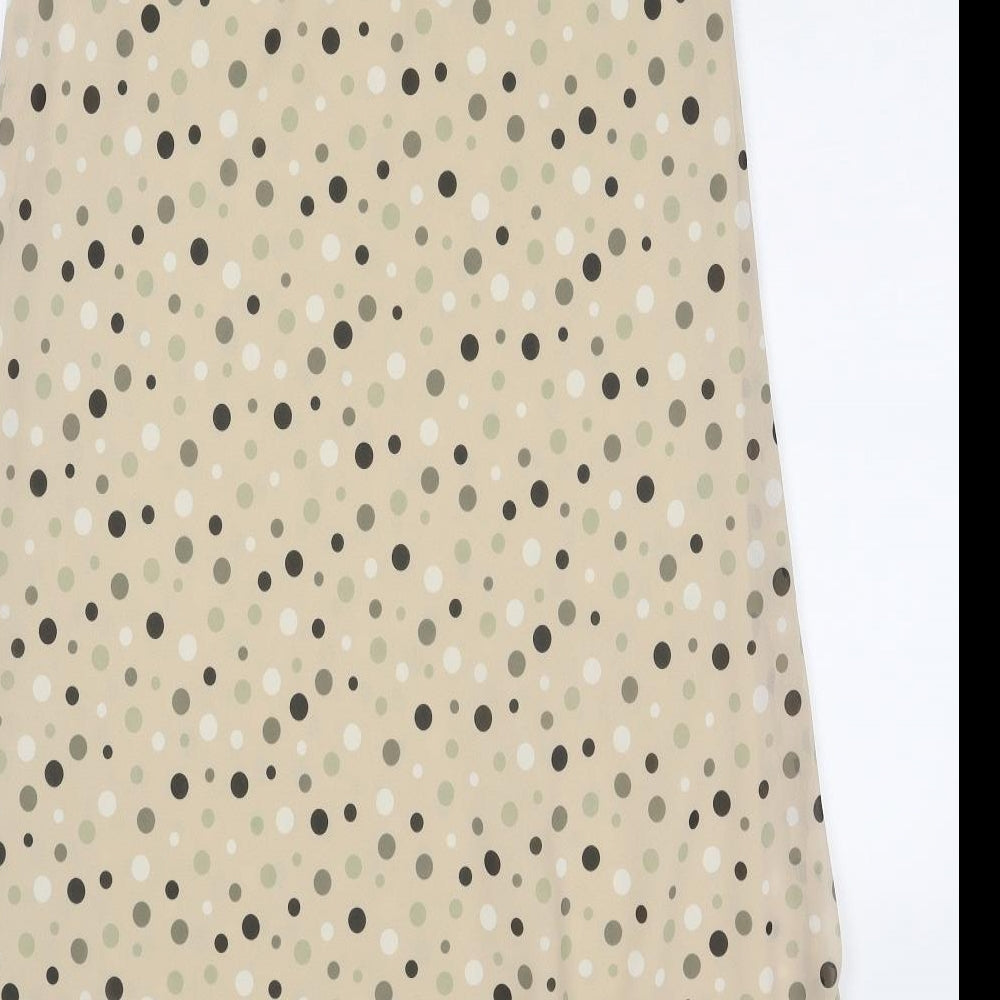 Jacques Vert Womens Beige Polka Dot Polyester A-Line Skirt Size 12