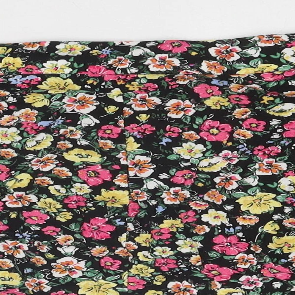 New Look Womens Multicoloured Floral Viscose Basic Shorts Size 14 Regular Pull On