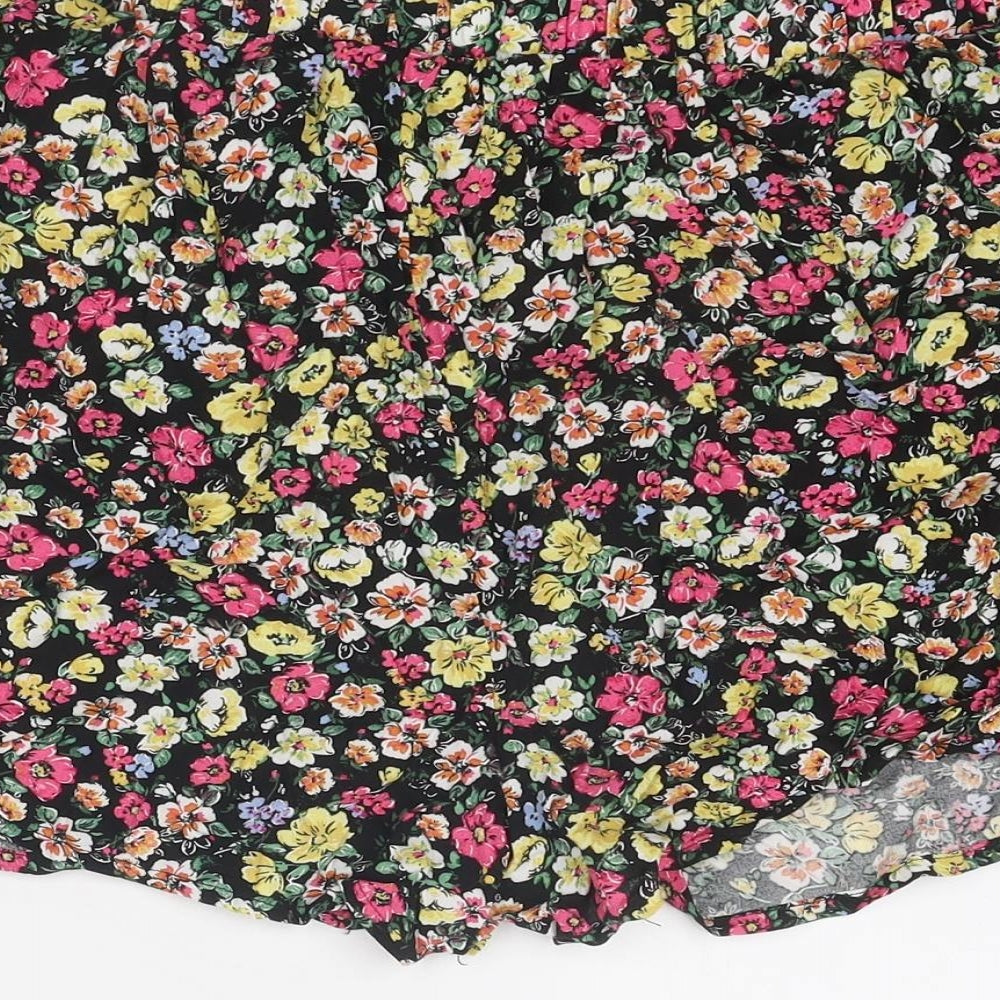 New Look Womens Multicoloured Floral Viscose Basic Shorts Size 14 Regular Pull On