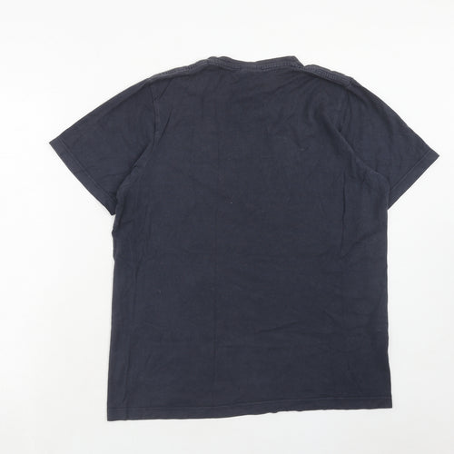 adidas Mens Blue Cotton T-Shirt Size M Crew Neck