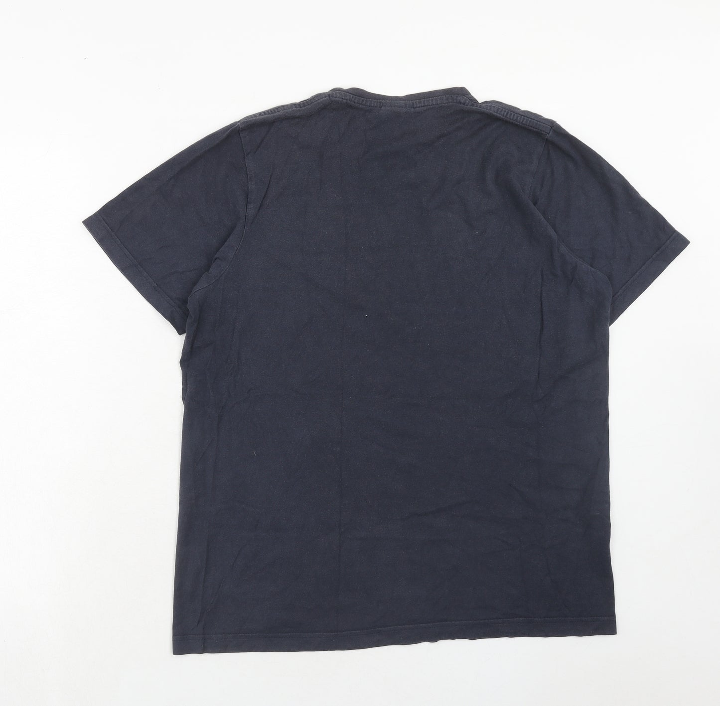 adidas Mens Blue Cotton T-Shirt Size M Crew Neck