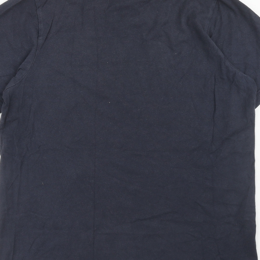 adidas Mens Blue Cotton T-Shirt Size M Crew Neck