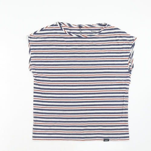 Finisterre Womens Multicoloured Striped Cotton Basic T-Shirt Size 12 Boat Neck