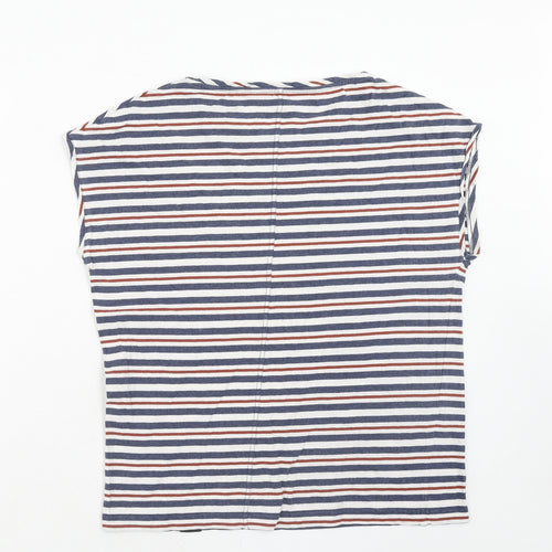 Finisterre Womens Multicoloured Striped Cotton Basic T-Shirt Size 12 Boat Neck