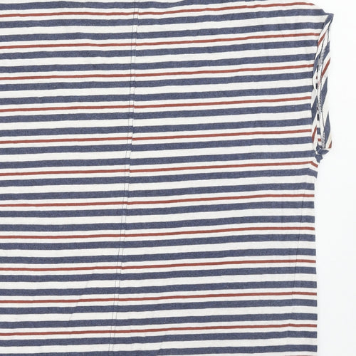 Finisterre Womens Multicoloured Striped Cotton Basic T-Shirt Size 12 Boat Neck