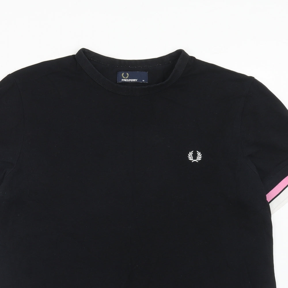 Fred Perry Mens Black Cotton T-Shirt Size M Crew Neck