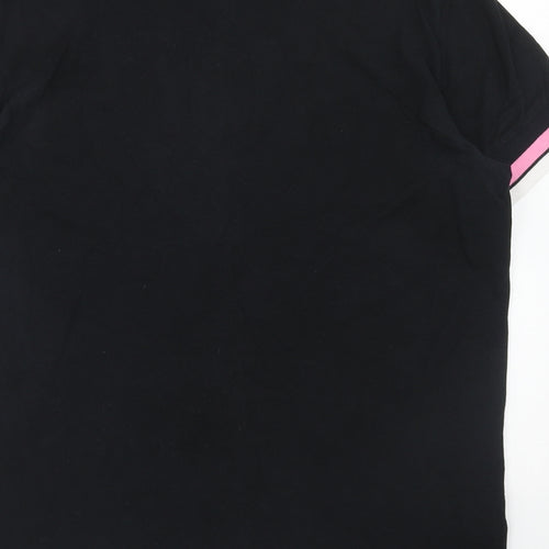 Fred Perry Mens Black Cotton T-Shirt Size M Crew Neck