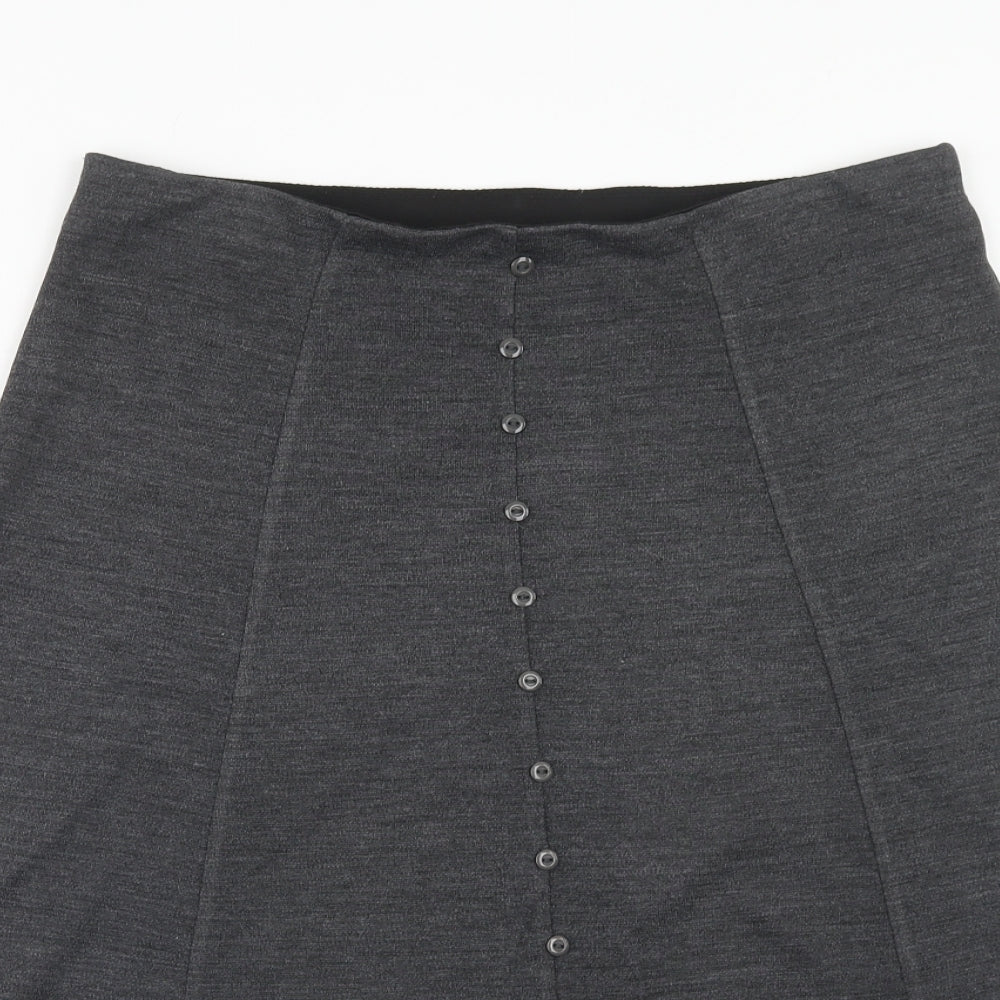 BHS Womens Grey Acrylic Swing Skirt Size 16