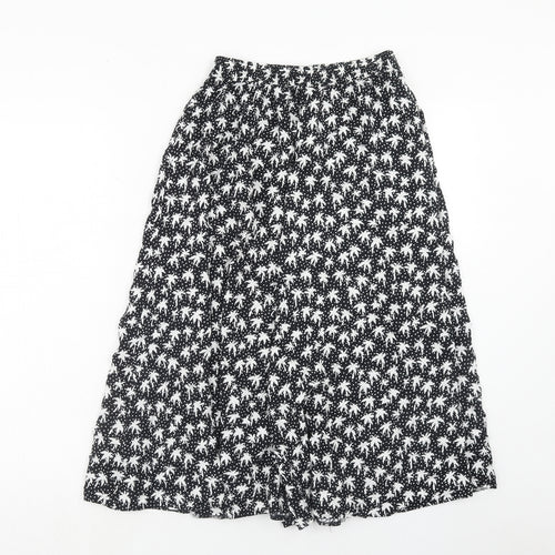 Italian Club Womens Blue Geometric Viscose Peasant Skirt Size 14 - Palm Tree Pattern