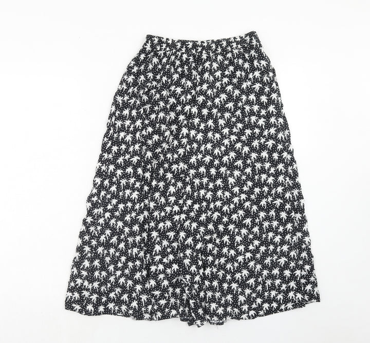 Italian Club Womens Blue Geometric Viscose Peasant Skirt Size 14 - Palm Tree Pattern