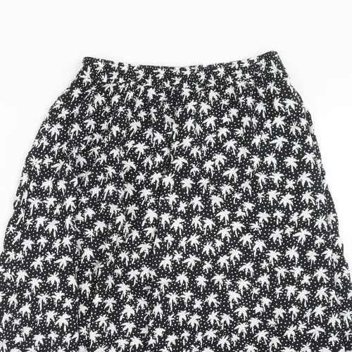 Italian Club Womens Blue Geometric Viscose Peasant Skirt Size 14 - Palm Tree Pattern