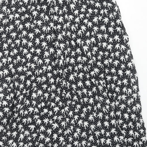 Italian Club Womens Blue Geometric Viscose Peasant Skirt Size 14 - Palm Tree Pattern