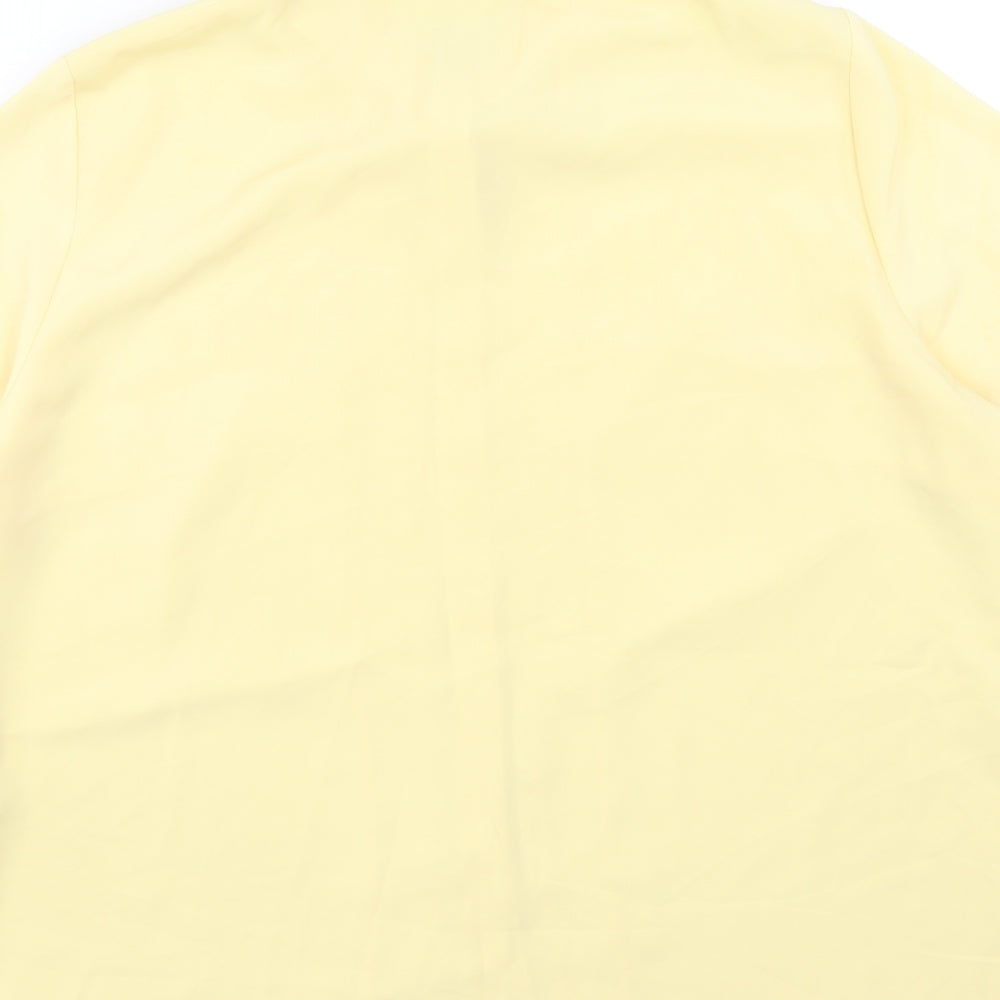 Michele Gold Womens Yellow Polyester Basic Button-Up Size 20 Collared