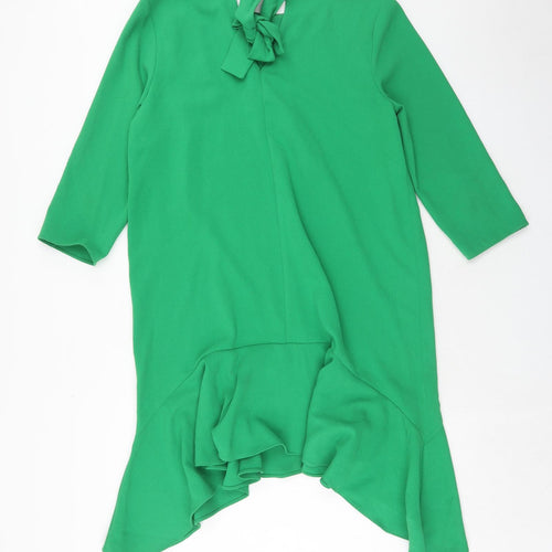 River Island Womens Green Polyester A-Line Size 16 Round Neck Tie