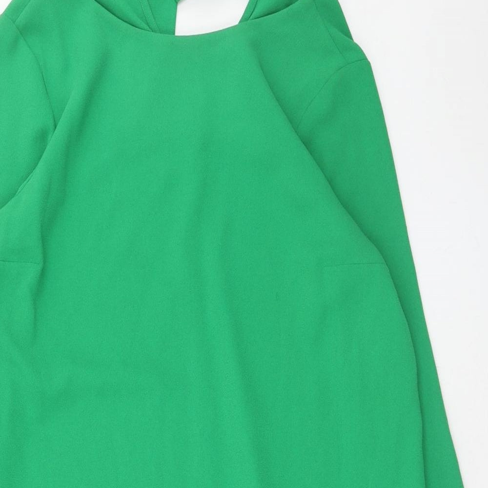 River Island Womens Green Polyester A-Line Size 16 Round Neck Tie