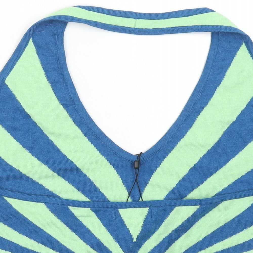 PRETTYLITTLETHING Womens Multicoloured Geometric Polyester Cropped Tank Size L Halter