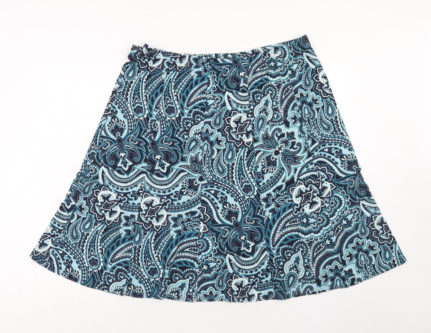 Bonmarché Womens Blue Geometric Polyester Swing Skirt Size 20