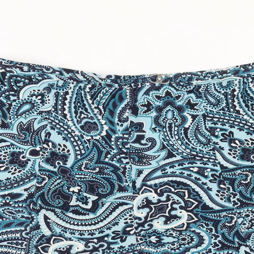 Bonmarché Womens Blue Geometric Polyester Swing Skirt Size 20