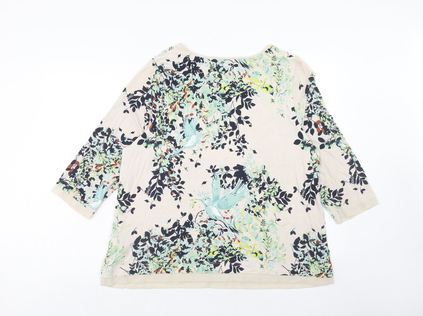 Marks and Spencer Womens Multicoloured Geometric Viscose Basic Blouse Size 20 Round Neck