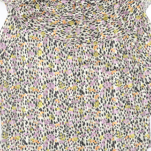 River Island Girls Multicoloured Floral Polyester Basic Blouse Size 11-12 Years Mock Neck Button