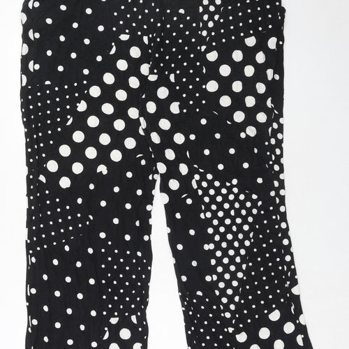 Capsule Womens Black Polka Dot Viscose Trousers Size 22 Regular