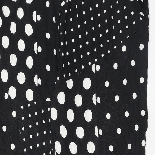 Capsule Womens Black Polka Dot Viscose Trousers Size 22 Regular