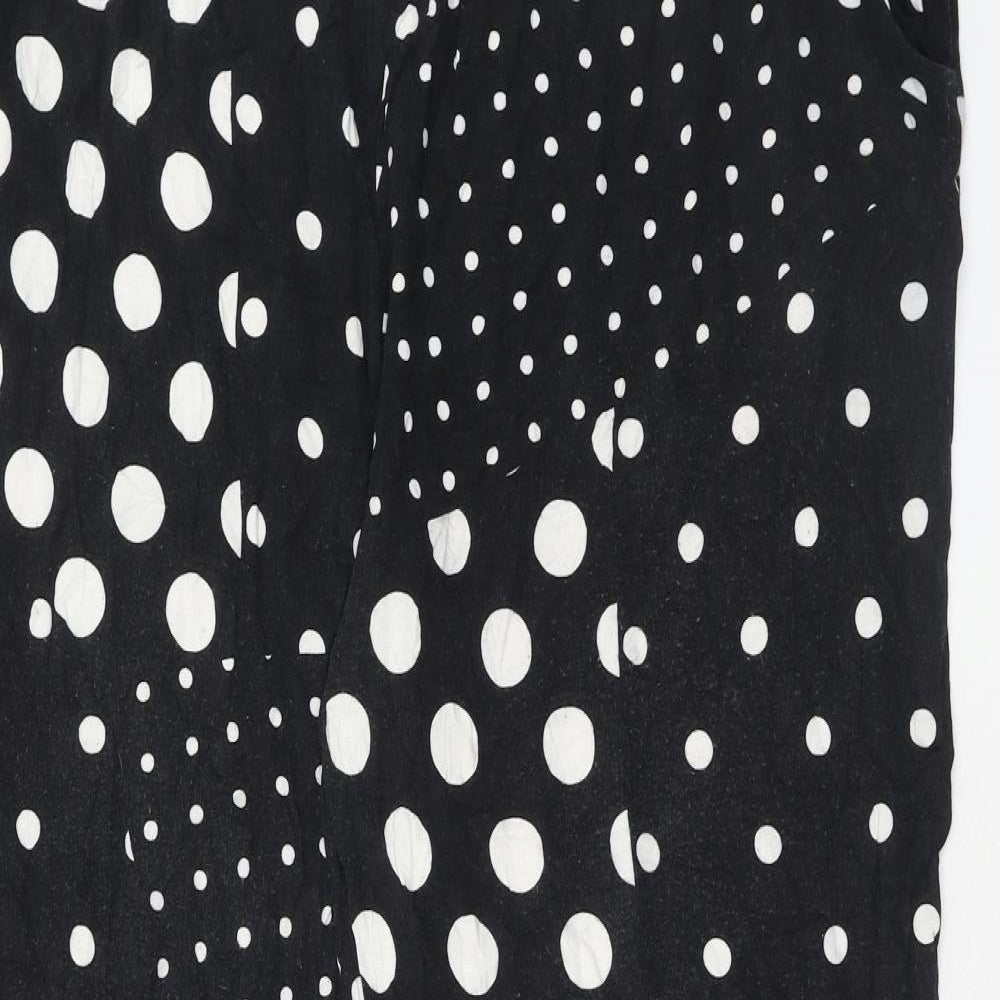 Capsule Womens Black Polka Dot Viscose Trousers Size 22 Regular