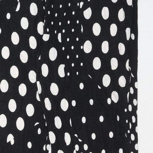 Capsule Womens Black Polka Dot Viscose Trousers Size 22 Regular