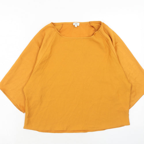 River Island Womens Orange Polyester Basic Blouse Size 10 Boat Neck - Wide Sleeve