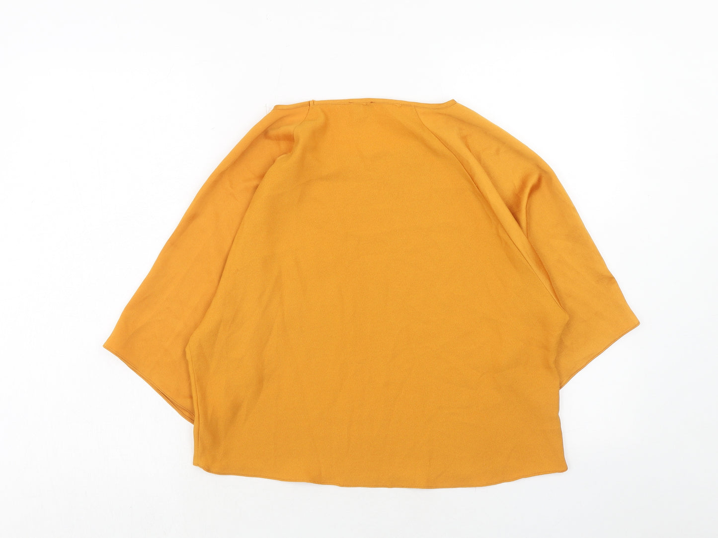 River Island Womens Orange Polyester Basic Blouse Size 10 Boat Neck - Wide Sleeve