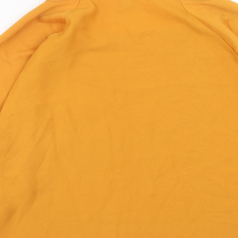 River Island Womens Orange Polyester Basic Blouse Size 10 Boat Neck - Wide Sleeve