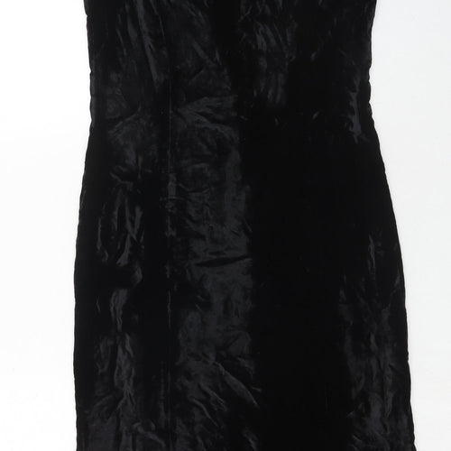 Liz Claiborne Womens Black Acetate Shift Size 4 Round Neck Zip