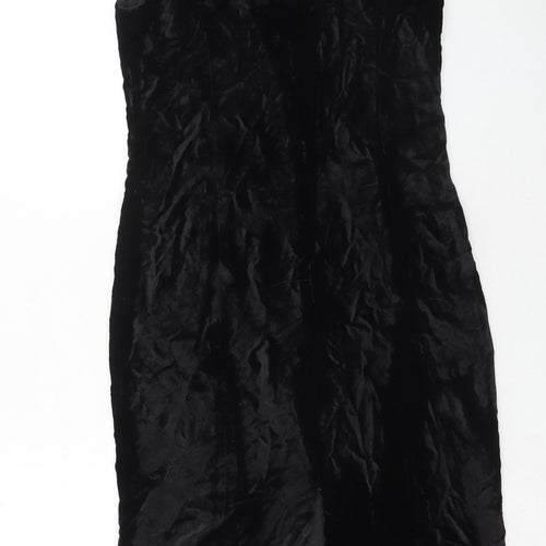 Liz Claiborne Womens Black Acetate Shift Size 4 Round Neck Zip