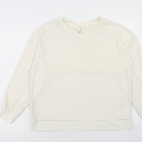 H&M Womens Ivory Polyester Pullover Sweatshirt Size S Pullover