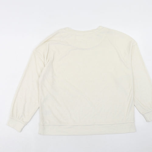 H&M Womens Ivory Polyester Pullover Sweatshirt Size S Pullover
