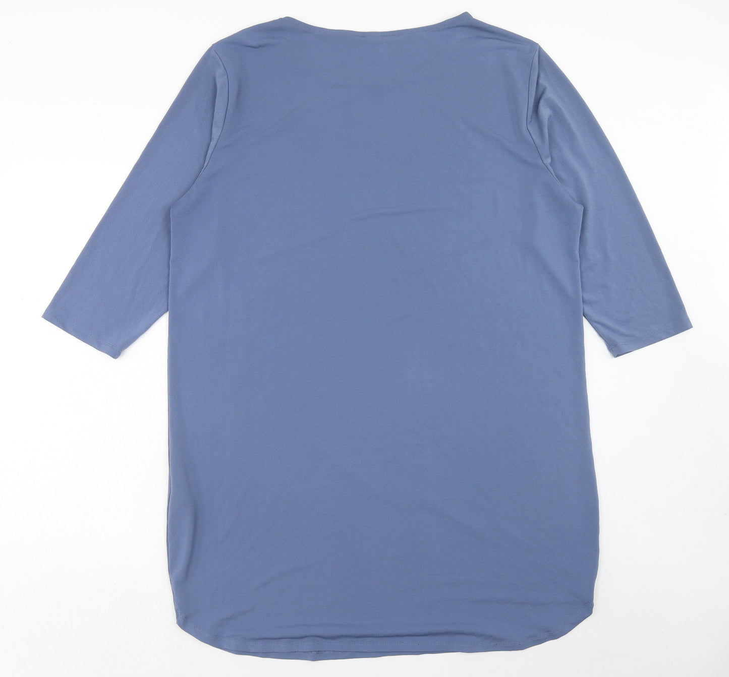 H&M Womens Blue Polyester A-Line Size L Round Neck Pullover