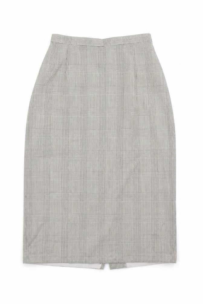 Marks and Spencer Womens Beige Plaid Wool A-Line Skirt Size 10 Zip