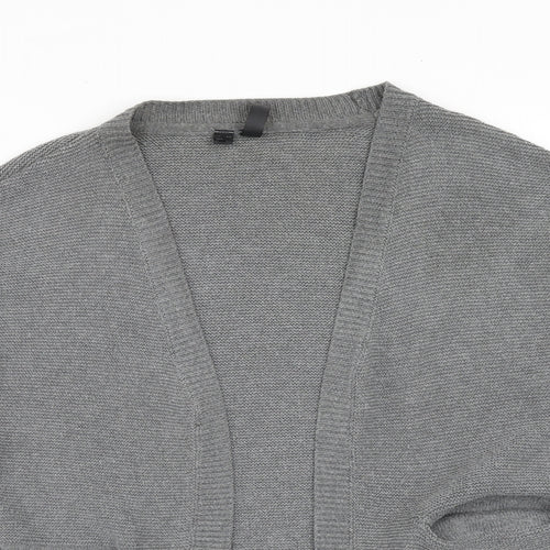 Rainbow Womens Grey V-Neck Acrylic Cardigan Jumper Size S
