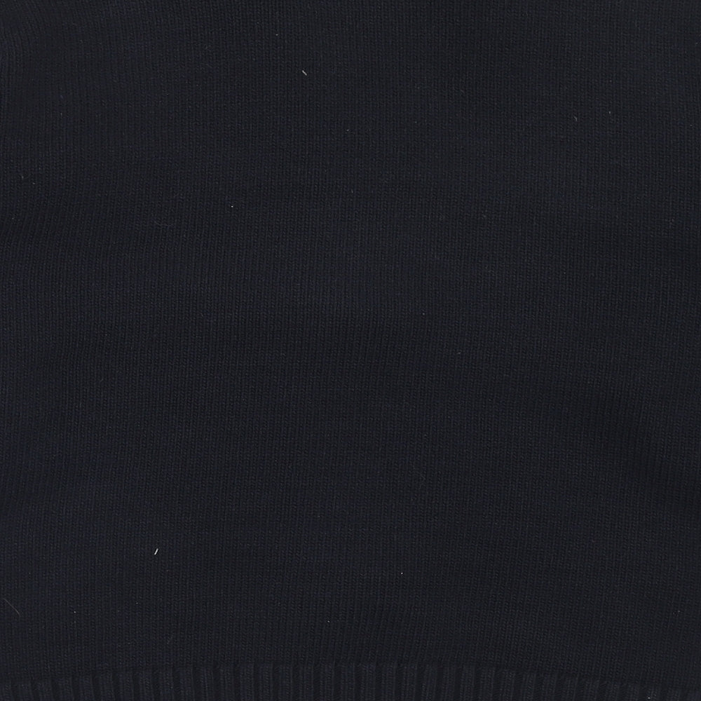 Marks and Spencer Mens Blue Collared Acrylic Full Zip Jumper Size L Long Sleeve