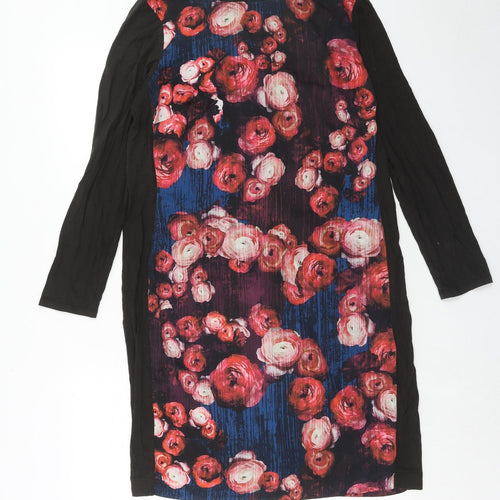 Fenn Wright Manson Womens Pink Floral Polyester A-Line Size 14 Round Neck Zip
