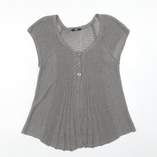 Marks and Spencer Womens Grey Round Neck Viscose Pullover Jumper Size 16